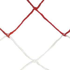 Pair of 11-a-side football nets, two-tone, 4mm twisted PP, single mesh, 120 bee hive. Sporti
