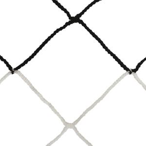 Pair of 11-a-side football nets, two-tone, 4mm twisted PP, single mesh, 120 bee hive. Sporti