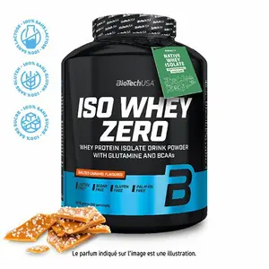 Protein pot Biotech USA iso whey zero lactose free - Caramel salé - 2,27kg image-0