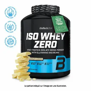 Protein pot Biotech USA iso whey zero lactose free - Chocolat blanc - 2,27kg image-0