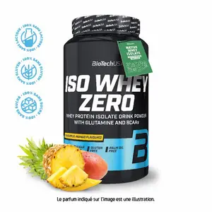 Protein jars Biotech USA iso whey zero lactose free - Ananas-mangue 908g image-0