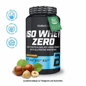 Protein jars Biotech USA iso whey zero lactose free - Noisette 908g image-0