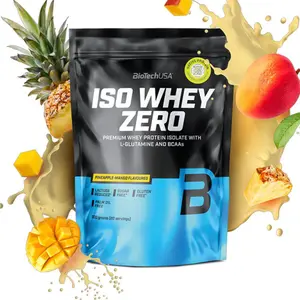 Pack of 10 bags of protein Biotech USA iso whey zero lactose free - Ananas-mangue - 500g image-1