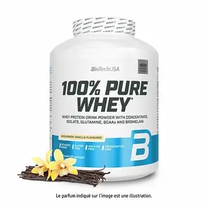 Pot de protéines 100 % pur lactosérum Biotech USA - Vanille bourbon - 2,27kg image-1