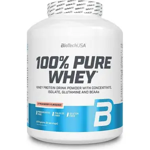 Topf mit 100 % reinem Molkenprotein Biotech USA - Fraise - 2,27kg image-0