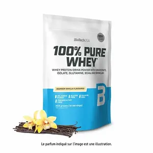 Sacs de protéines 100 % pur lactosérum Biotech USA - Vanille bourbon - 454g image-0