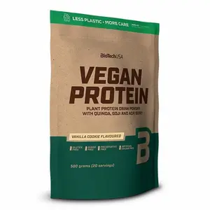 Pacote de 10 sacos de proteína vegan Biotech USA -gâteaux à la vanille - 500g image-0