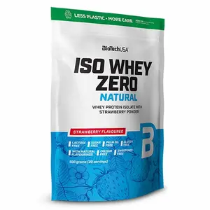 Lot de 10 sacs de protéines Biotech USA iso whey zero lactose free - Fraise - 500g image-0