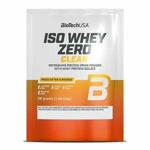 Pacotes de 50 sachês de proteínas Biotech Usa iso whey zero clear - Thé glacé aux pêches - 25g image-0