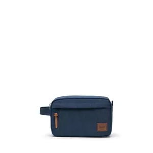 Kit Herschel chapter indigo denim crosshatch/saddle brown image-0