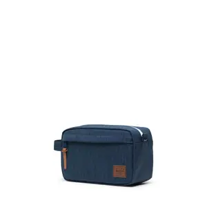 Kit Herschel chapter indigo denim crosshatch/saddle brown image-1