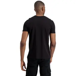 Camiseta Alpha Industries New Basic T Foil Print Para Mujer - Algodón Peinado, Estampado Metálico, Corte Regular
