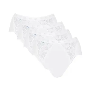 Slip Donna Sloggi Chic Tai, Cotone Naturale Con Pizzo Elegante, Vestibilità Comoda E Duratura, Ideali Per Tutti I Giorni, Confezione Regalo, Design Senza Tempo