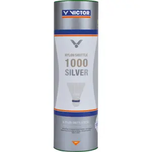Tube of 6 badminton shuttlecocks Victor Nylon Shuttle 1000
