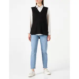 Pullover long sans manches col v femme Vero Moda Lea image-0