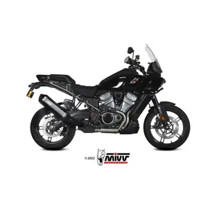Escape de moto Mivv Speed Edge acero inoxidable negro cepillado / capuchón carbono - Harley Davidson Pan America image-1