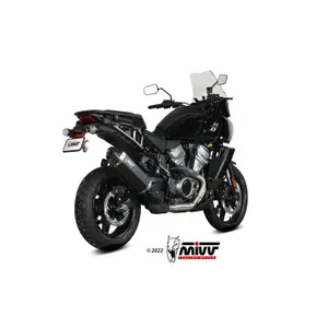 Escape de moto Mivv Speed Edge acero inoxidable negro cepillado / capuchón carbono - Harley Davidson Pan America image-2