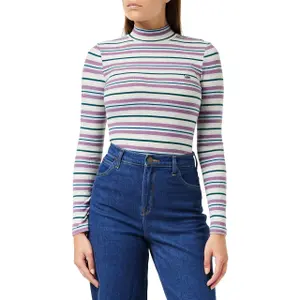 T-shirt manches longues col montant côtelé femme Lee image-1