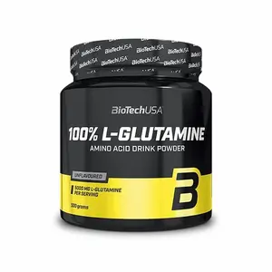 Pacote de 10 frascos de aminoácidos Biotech USA 100% l-glutamine - 500g image-0