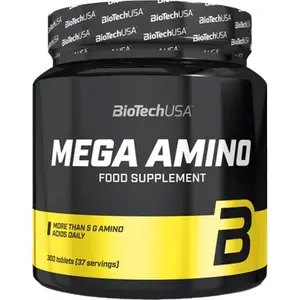 Lot de 10 pots de d'acides aminés Biotech USA mega amino - 300 comp image-0