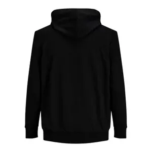 Hooded zip sweatshirt large size Jack & Jones Basic Noir image-3