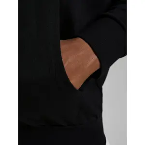 Hooded zip sweatshirt large size Jack & Jones Basic Noir image-5