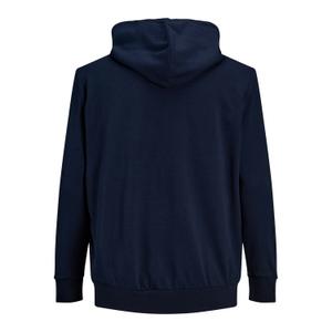 Hooded zip sweatshirt large size Jack & Jones Basic Bleu image-3