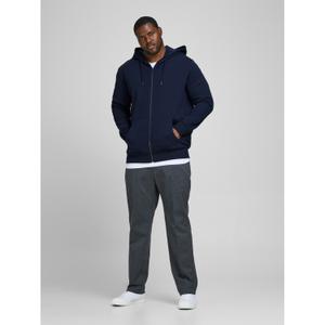 Hooded zip sweatshirt large size Jack & Jones Basic Bleu image-2