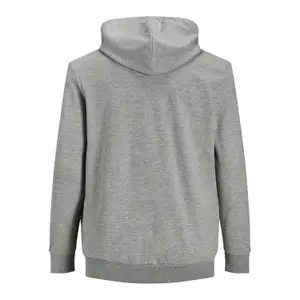Hooded zip sweatshirt large size Jack & Jones Basic Gris image-2