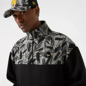Felpa New Era Zip Up Noir Toison Haut image-3