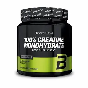 Embalagem de 10 frascos de 100% creatina mono-hidratada Biotech USA - 500g image-0