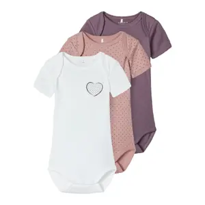 Set of 3 baby bodysuits Name it image-0