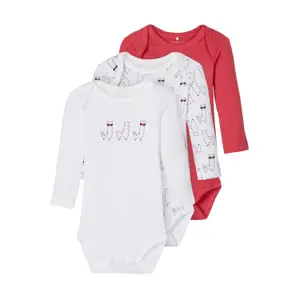 Set of 3 long sleeve baby bodysuits Name it image-0