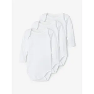 Set of 3 long sleeve baby bodysuits Name it image-1