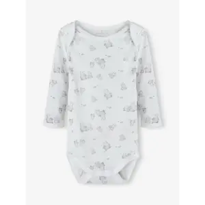 Set of 5 long sleeve baby bodysuits Name it Nuages image-4