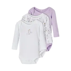 Pack of 3 long sleeve bodysuits Name it Lavendula image-0