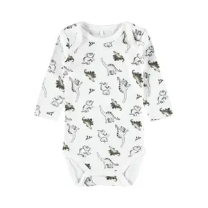 Pack of 3 long sleeve bodysuits Name it Loden Dino image-5