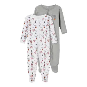 Pack of 2 baby onesies Name it Nightsuit Mel Circus image-0