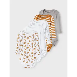 Pack of 5 long sleeve bodysuits for babies Name it image-6