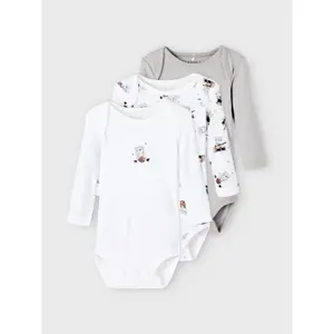 Baby long-sleeved bodysuit Name it Alloy Bear (x3) image-6
