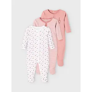 Pack of 3 baby onesies Name it Nightsuit Dusty image-5