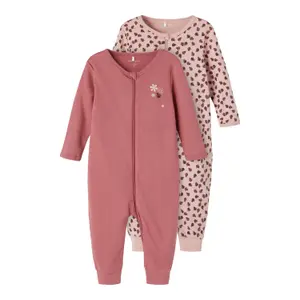 Pack of 2 baby onesies Name it Nightsuit Zip Deco image-0