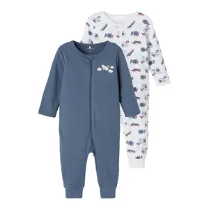 Pack of 2 baby onesies Name it Nightsuit Zip image-0