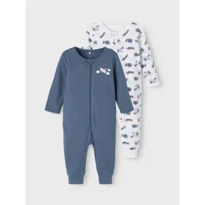 Pack of 2 baby onesies Name it Nightsuit Zip image-3