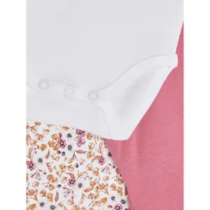 Set of 3 baby girl bodysuits Name it Rose Wine Flower image-5