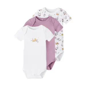 Set of 3 baby girl bodysuits Name it Valerian Cat image-0