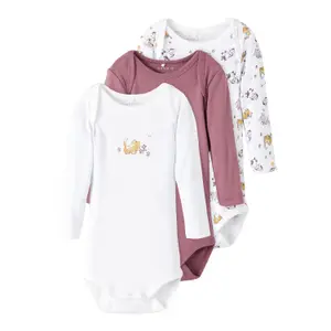Pack of 3 long sleeve bodysuits Name it Valerian Cat image-0