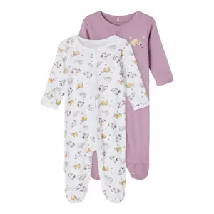 Pack of 2 baby onesies Name it Nightsuit Valerian Cat image-0