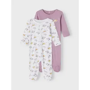 Pack of 2 baby onesies Name it Nightsuit Valerian Cat image-1