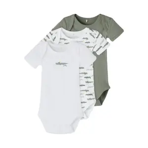 Baby boy bodysuits Name it Green Crocodile (x3) image-0